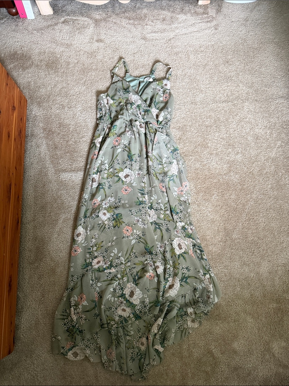 Green floral dress